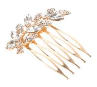 HONITANO Pettine Capelli Sposa Strass Fogliolina Dorata Raffinato Accessorio Cerimonia Donna Party