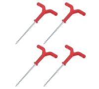 HONITANO Picchetti a Vite per Pesca sul Ghiaccio 4 Pezzi Portacanna Integrato, Ancore Metalliche Resistenti al Gelo e Vento Forte per Tende da Campeggio sul Ghiaccio, Installazione