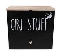 HONITANO Porta Assorbenti e Sanitari in Legno Contenitore per Assorbenti con Coperchio Scatola per Organizer per Ciclo Mestruale per Bagno Piccolo Contenitore per Bagno