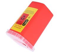 HONITANO Porta Lamette da Barba Leggero e Portatile in Abs Rosso Coperchio a Chiusura Permanente, Scatola per Riciclaggio di Lame Usate per Uso in Salone