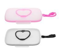 HONITANO Porta Salviette Ricaricabile Portatile a Forma di Cuore Set da 2 per Neonato e Famiglia, Dispenser per Salviette Umide Riutilizzabile e Decorativo
