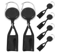 HONITANO Portachiavi con Clip Retrattile 6 Pezzi con Copertura Protettiva Nera, Cintura Guinzaglio Anti-smarrimento Estensibile Fino a 60 Cm per Pesca, Escursionismo e Campeggio