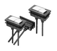 HONITANO Pulsante Doppio Scarico per Cassetta Wc in Plastica Nera, Set da 3 Pezzi, Ricambio per Pulsante del Serbatoio Water, Installazione Fai da Te per Bagno Domestico e