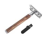 HONITANO Rasoio Manuale D'epoca Manico in Bambù, Strumento Portatile Per La Pulizia e Rifinitura Della Barba, Compatto e Leggero, Adatto Per Uso Domestico e Viaggi