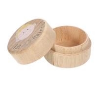 HONITANO Scatola Ricordo in Legno Per Primo Taglio Chioma e Denti, Contenitore Rotondo Multifunzionale Per Ragazzo Ragazza, Per Shower e Uso Domestico