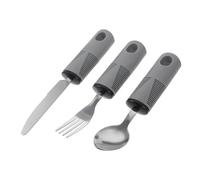 HONITANO Set 1 Posate Adattive Antiscivolo e Resistenti in Acciaio Inox Impugnatura Comoda per Uso Domestico e Trattamento Riabilitativo per Anziani e Disabili