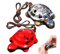 HONITANO Set 2 Ocarine Ceramica a 6 Fori a Forma Di Testuggine, Piccole Ocarine Portatili Ciondolo, Strumento Musicale Per Principianti e Musicisti, Regalo Creativo e Decorativo