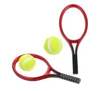 HONITANO Set 2 Pezzi Racchette da Tennis Miniatura Palline, Accessori per Casa delle Bambole, Decorazioni per Torte a Tema Tennis, Attrezzatura Sportiva in Miniatura