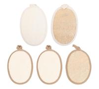 HONITANO Set 5 Pezzi Spugna Esfoliante Corpo in Luffa Naturale, Scrub Corpo Riutilizzabile per Doccia, Panno Esfoliante Delicato ad Asciugatura Rapida, per Bagno e Viaggio