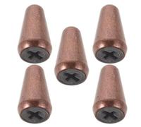 HONITANO Set 5 Pezzi Tappo Interruttore per Chitarra Elettrica a 3/5 Vie in Metallo Rosso Rame, Copertura Levetta per Selettore Pickup e Braccio Tremolo, Accessori per Riparazioni