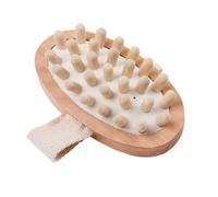 HONITANO Spazzola Da Bagno Legno Per Massaggio Esfoliante Accessorio Per Doccia Con Testa Rotonda Stimola La Circolazione e Rimuove Le Cellule Morte Della Colore Legno Naturale Facile Da