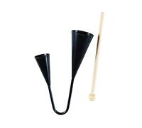 HONITANO Strumento a Percussione Samba Portatile con Bastone di Legno per Bambini Nero Campana Agogo a Due Toni Giocattolo Musicale Tradizionale Afro-latino Facile da Usare per Giochi