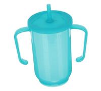 HONITANO Tazza per Disfagia con Cannuccia e Doppia Impugnatura Bicchiere Portatile per Dieta Liquida Coppa Antigoccia per Anziani e Pazienti Disabili Materiale Alimentare Sicuro