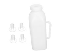 HONITANO Tettarella in Silicone 2000ml Per Alimentazione Agnelli, Bottiglia Per Latte 2l Per Vitelli, Manico, Bocca Larga, Facile Da Pulire (2l Bottiglia + 4 Tettarelle)