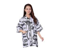 HONITANO Uniforme Parrucchiere Premium Con Maniche Corte e Chiusura Zip Abbigliamento Lavoro Per Estetisti e Coloristi Bianco Taglia Xl