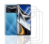 HonJenSeoa Pellicola Protettiva in Idrogel per Xiaomi Poco X4 Pro 5G, 3 Pezzi Trasparente Morbido TPU Protezioni per Lo Schermo, Anti graffio, HD, Supporto ID Impronte Digitali