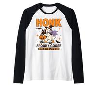 Honk Goose Divertente Oca spettrale sui Regali di Halloween Sciolti Maglia con Maniche Raglan