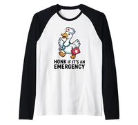 Honk If Its an Emergency Cute Goose Doctor Nurse Stetoscopio Maglia con Maniche Raglan