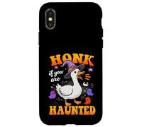 Honk If You Are Haunted Goose Fun Spooky Halloween Custodia per iPhone X/XS