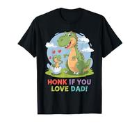 Honk If You Love Dad - Simpatico padre e bambino T-Rex Maglietta