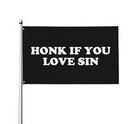 Honk If You Love Sin 3x5 Ft Bandiera della casa - Vivace banner da esterno su un solo lato per la decorazione del cortile, resistente allo sbiadimento