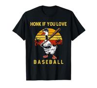 Honk Se ami Baseball Divertente Oca & Amanti del Baseball Maglietta