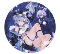 Honkai Star Rail Silver Wolf Puzzle per adulti 1000 pezzi puzzle rotondo regalo premium 100% riciclato bordo 67,3 x 67,3 cm
