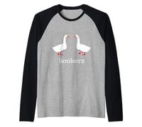 Honkers - Divertente Gioco di Parole per Gli Amanti dell'oca e delle oche Maglia con Maniche Raglan