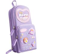 HONKERW astucci Astuccio portapenne a forma di cartella estetica unica for bambini, grande capacità, organizer for cancelleria con cerniere for scuola e ufficio piccolo(Girl Purple)