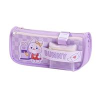 HONKERW astucci Astuccio portapenne multistrato, grande capacità, divertente, simpatico orso, coniglio, cuore, coniglietto, astuccio kawaii, organizer piccolo(Lila)
