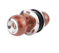 HONKERW maniglie porte Entry Door Knob With Lock Secure Handle Exterior, Front Entrance And Bedroom Bathroom Wood Grain Sphere interne(Long latch)
