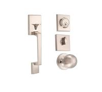 HONKERW maniglie porte Maniglia con chiave interna destra Maniglia for porta anteriore moderna della metà del secolo in nero con rivestimento a leva interne(Rose Gold)