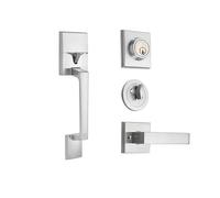 HONKERW maniglie porte Maniglia con chiave interna destra Maniglia for porta anteriore moderna della metà del secolo in nero con rivestimento a leva interne(Silver)