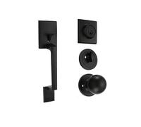 HONKERW maniglie porte Maniglia con chiave interna destra Maniglia for porta anteriore moderna della metà del secolo in nero con rivestimento a leva interne(Svart)