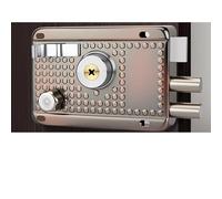 HONKERW maniglie porte Traditional Nightlatch Electro Brass Finish Standard Security Double Lock Cylinder Interlocking Locking Structure interne(Left-opening with beveled edge)