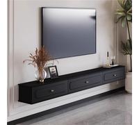 HONKERW mobile porta tv Il supporto TV a parete è dotato di gestione dei cavi nascosta. Supporto TV galleggiante salvaspazio ad alta capacità di peso alto(Svart,140 * 24 * 20cm)