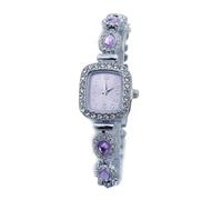 HONKERW orologio Elegante orologio da polso da donna con quadrante quadrato a goccia e diamanti, orologi da polso al quarzo alla moda adatti come regalo for le donne smartwatch(Lila)