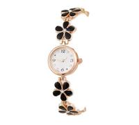 HONKERW orologio Orologio da polso da donna, alla moda, impermeabile, al quarzo, a forma di fiore, quadrante digitale con scala di strass, for abbinamenti quotidiani smartwatch(Svart)