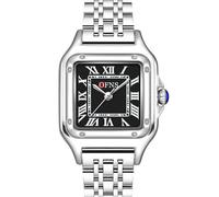 HONKERW orologio Orologio da polso da donna analogico al quarzo classico quadrato, facile da leggere, con cinturino estensibile in acciaio inossidabile smartwatch