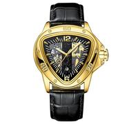 HONKERW orologio Orologio da polso da uomo alla moda, con quadrante grande, al quarzo, luminoso e impermeabile, da abbinare all'abbigliamento. smartwatch(Gold black)