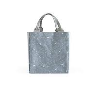 HONKERW porta pranzo Borsa termica portatile e morbida for il pranzo, contenitore riutilizzabile a prova di perdite con coulisse, for il pranzo al lavoro portapranzo(Snowfall Light grey)