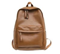 HONKERW zaino viaggio Zaino alla moda, zaino alla moda in pelle PU, borsa for laptop, borsa for libri estetica minimalista, zaino multifunzionale ed elegante for lo shopping. zainetto(Light brown)