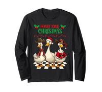 Honky Tonk Christmas Cowboy Goose, motivo natalizio Maglia a Manica