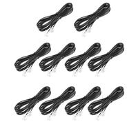 HONMEET 10 Pezzi Cavo Telefonico, Cavo di Prolunga Telefonica, 4-core Piatto, 2 Metri, Rame e Pvc, Connettore Rj11, Nero, per Telefono Fisso, Ufficio e Casa
