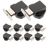 HONMEET 10 pezzi Chiusure Magnetiche Nere per Sportelli Mobili da Serrature Cabinet Auto-bloccanti Resistenti con Meccanismo Spinta per Porte Armadio e Cancelli Accessori Sicurezza