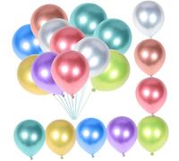 HONMEET 100 pezzi Palloncini Metallici Multicolori in Lattice Rinforzato per Feste Compleanno Decorazioni Party Indoor Outdoor
