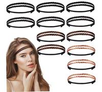HONMEET 12pezzi Fascia Elastica per Capelli Intrecciate Fasce Elastiche per Capelli da Donna Fascia da Ragazza Intrecciata Decorazioni da Ragazza Trecce