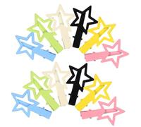 HONMEET 12pezzi Star Shaped Metal Hair Clips for Women Candy Metal Hair Accessories Small Decorative Clips for Parties and Daily Wear