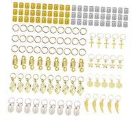 HONMEET 140 Pezzi Pettini Per Dreadlock in Metallo Fermagli Per Capelli Accessori Per Acconciature Anello Per Dreadlock Decorazione Per Capelli Stile