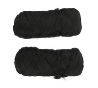 HONMEET 2 Filo per Parrucca in Polipropilene Nero Fili Estensione Capelli Lunghi Dritti Accessori per Treccine Realistici per Donna